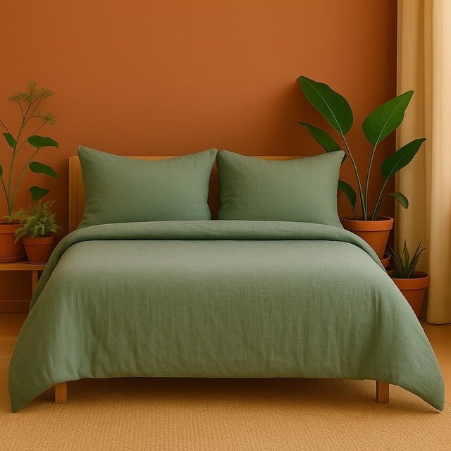 Parure de Lit en Gaze de Coton 240 x 220 cm - Sauge