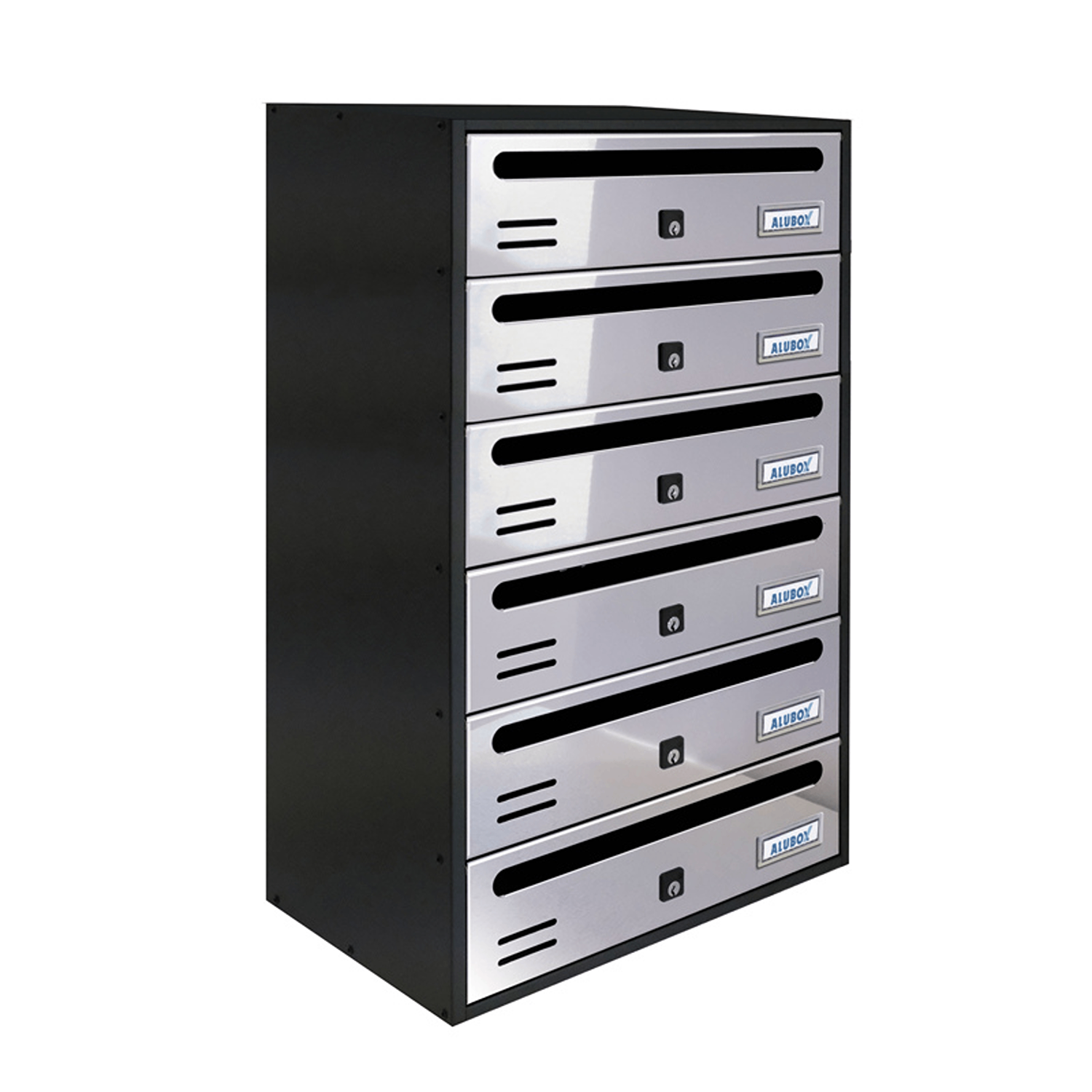 ALUBOX CUBO, casier postal collectif 6 portes, 63X38X25 cm, acier ...
