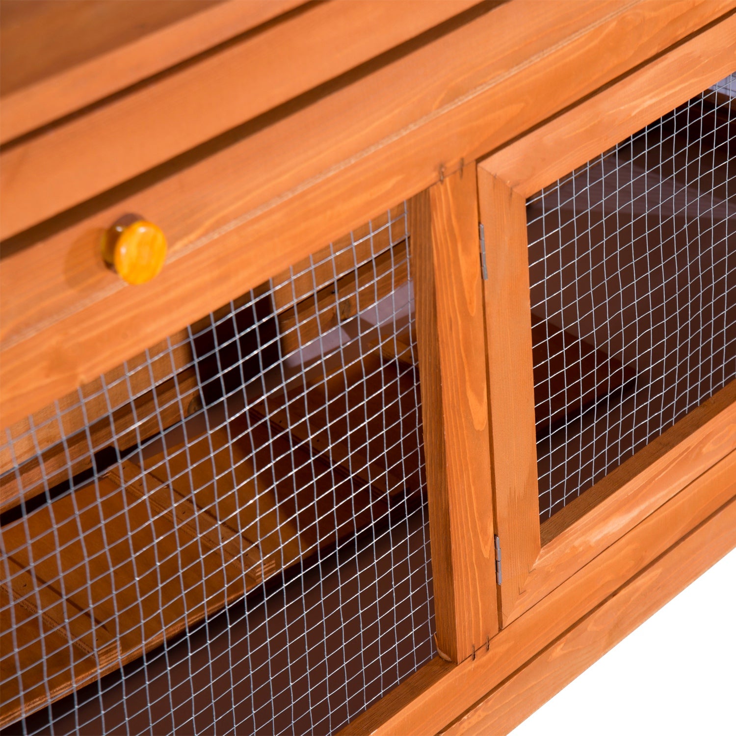 Coelheira de Madeira Exterior PawHut Madeira Natural Madeira de Abeto 120x48x100cm - 4