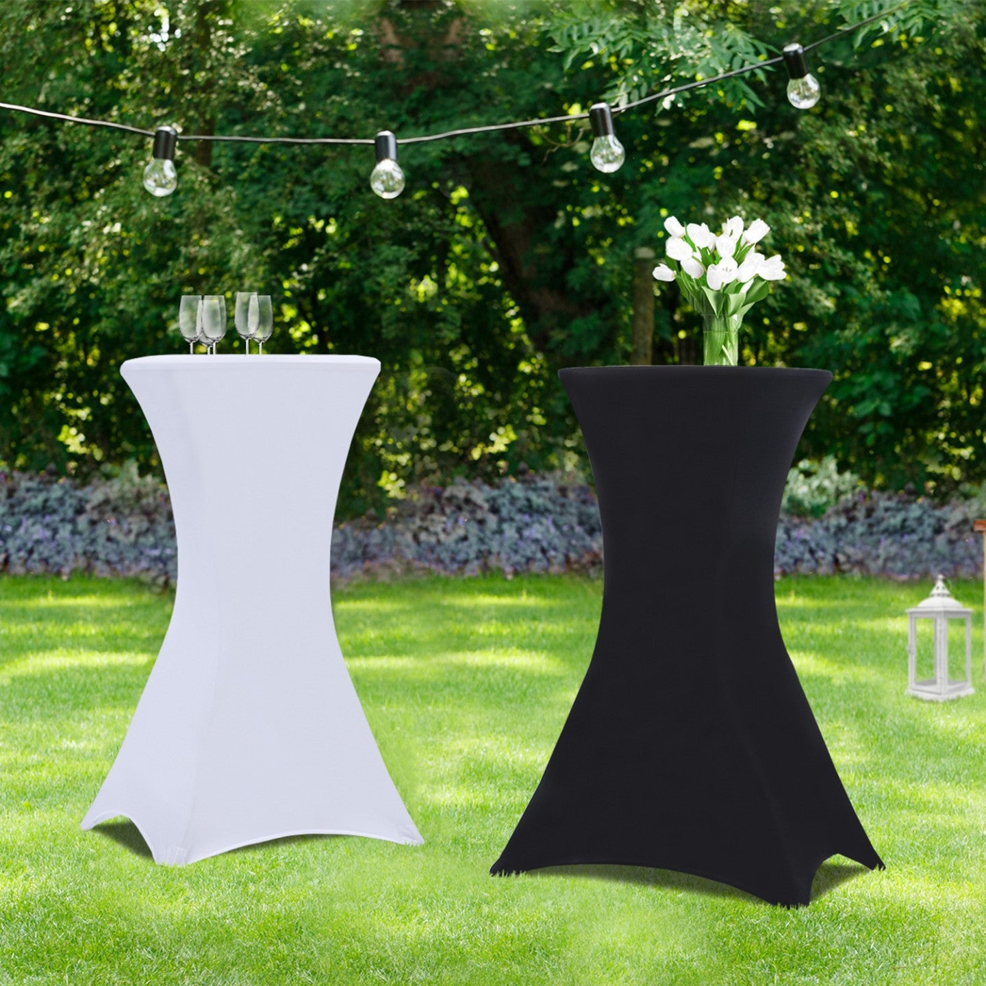 Lot de 2 housses noires pour table haute pliante 105 CM - 5