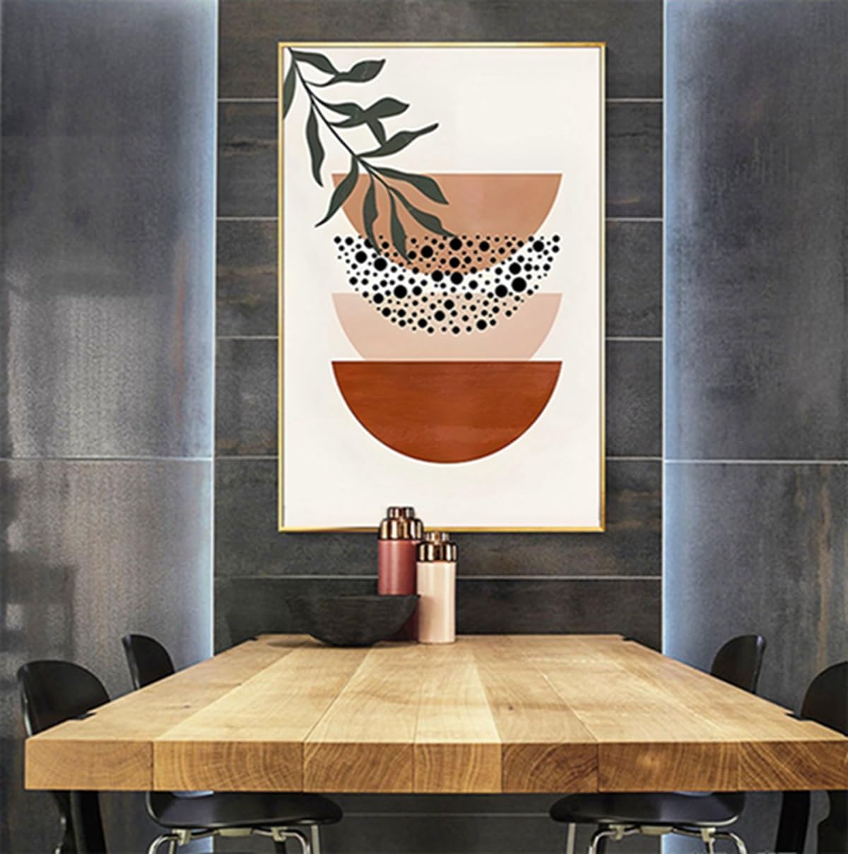 Lot de 3 posters - Style bohème - Plante esthétique - Art abstrait moderne - Tableau mural - Décoration bohème - Sans cadre - Poster 09, 30 x 40 cm - 4