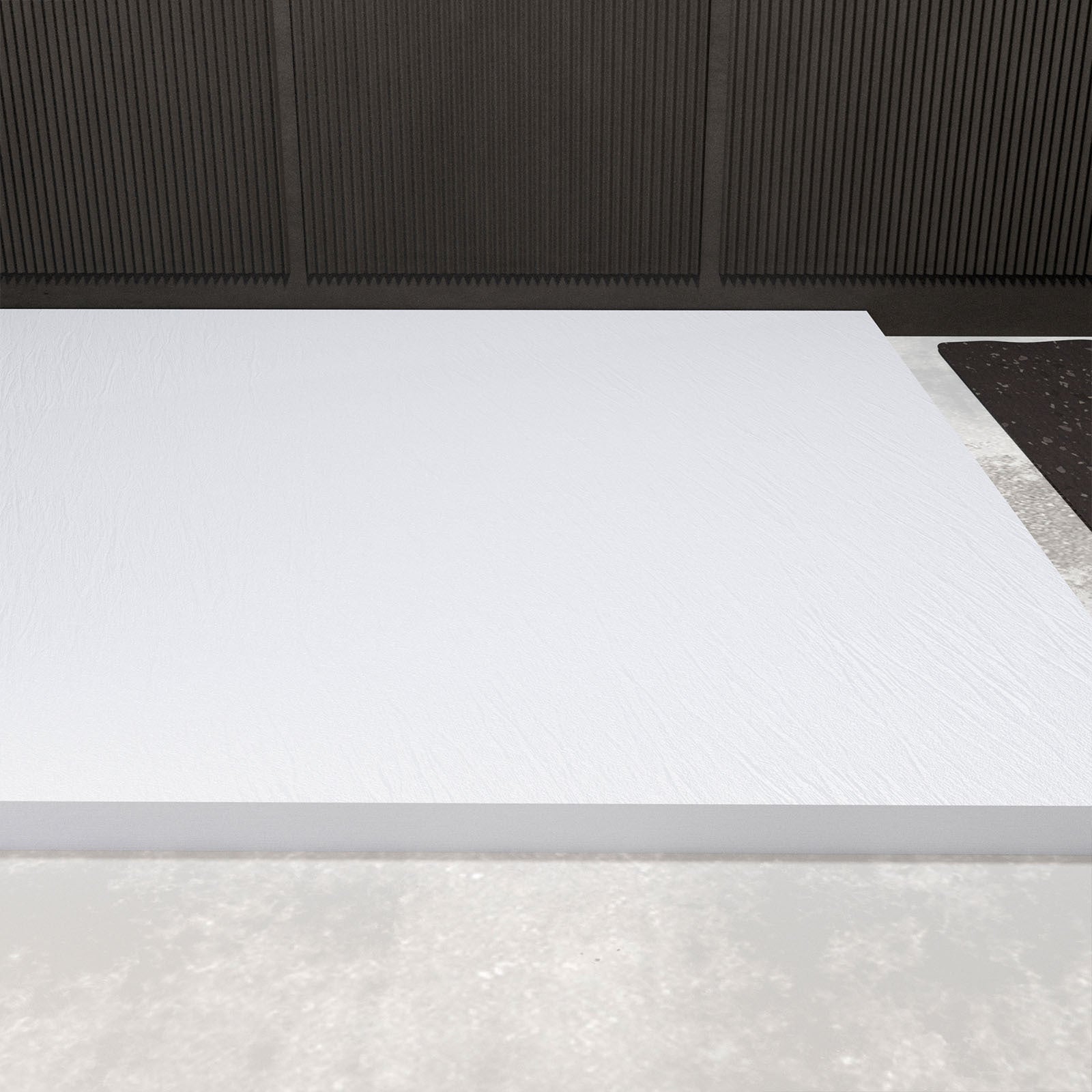 Receveur a poser en materiaux composite SMC - Finition ardoise blanc mat - 90x140 cm - 6