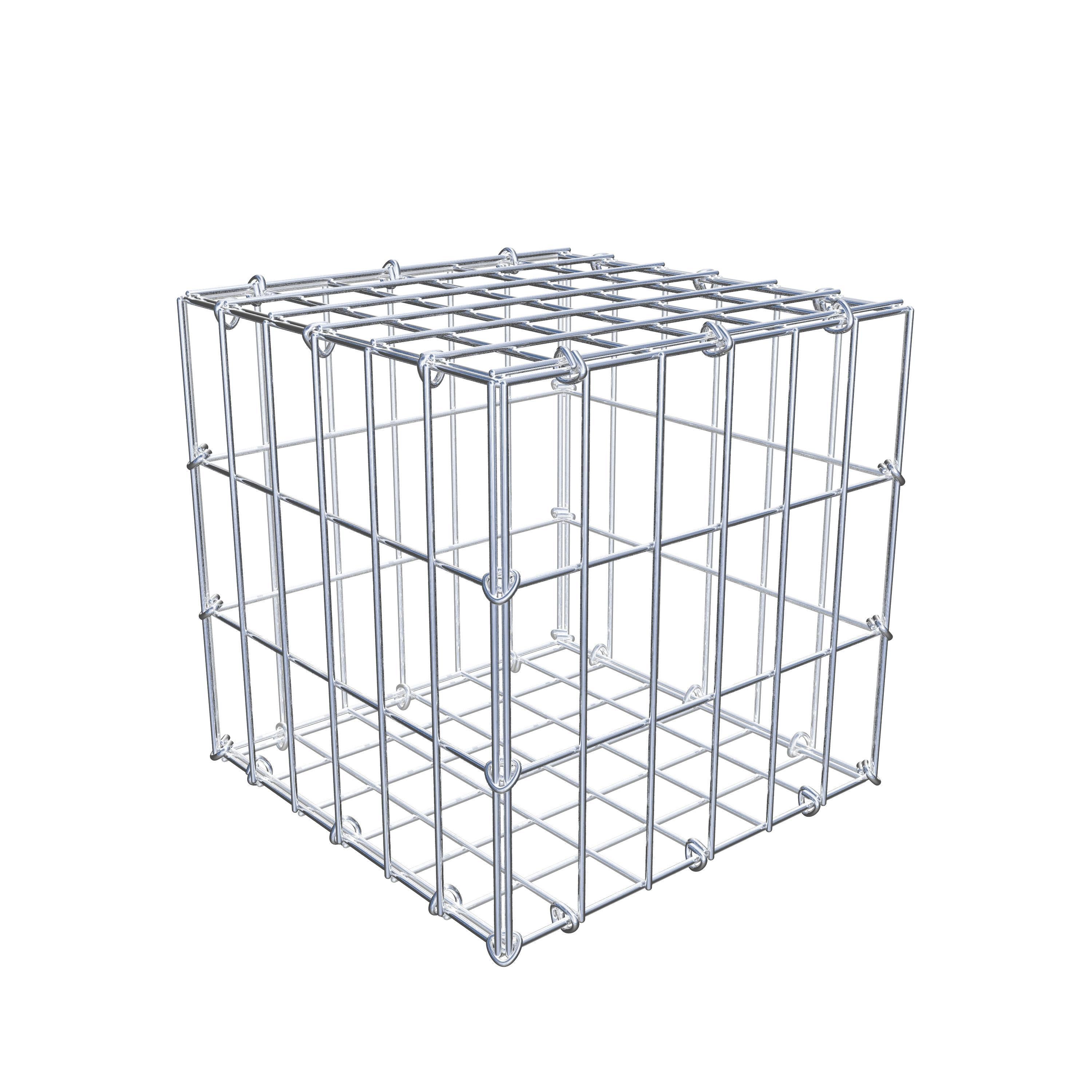 Gavión de acero galvanizado 30x30x30cm (LxAxP), malla 5 x 10cm, Anillo en C, jaula metálica para muro o jardín - 3
