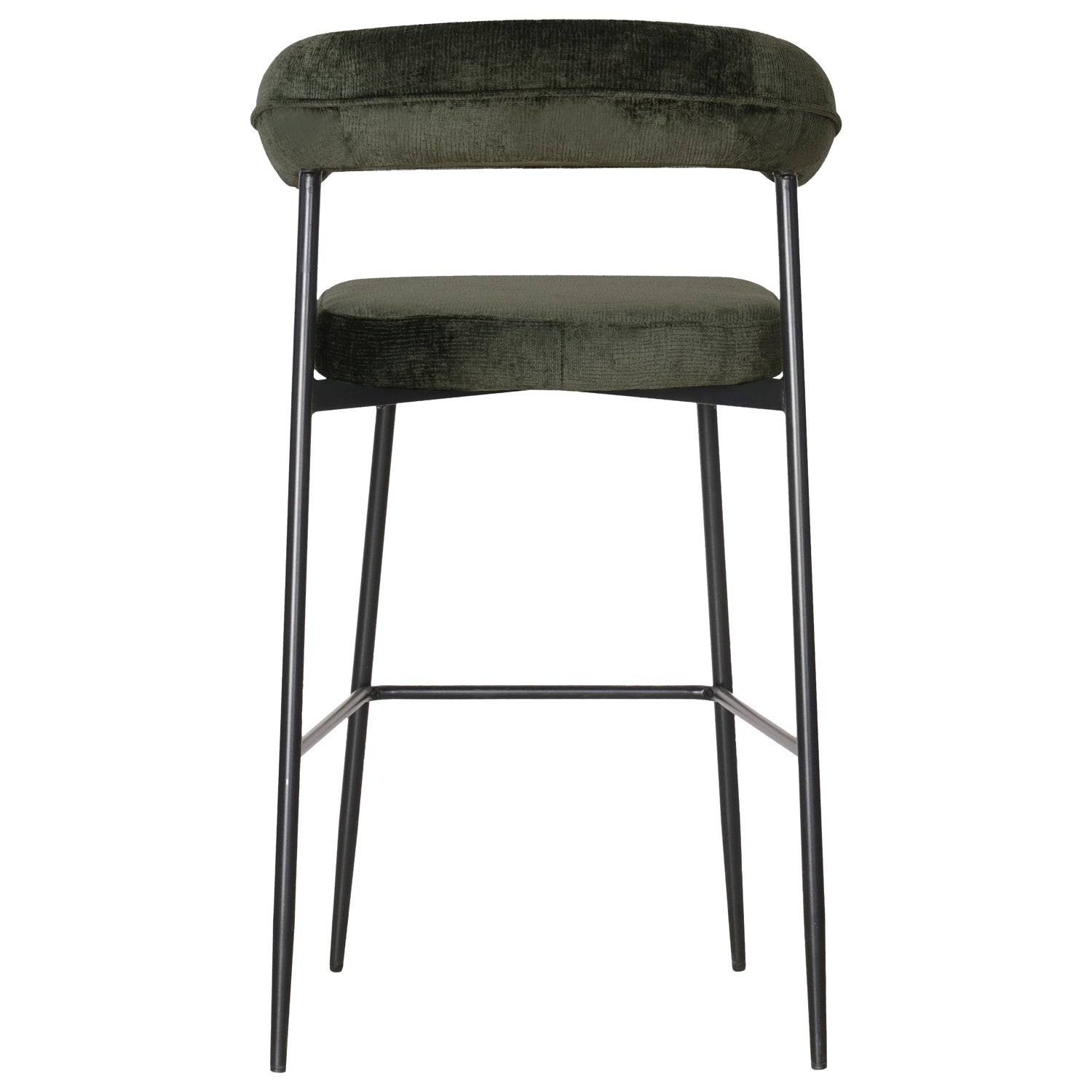 Lot de 2 tabourets de bar vert tissu THÉA - 6