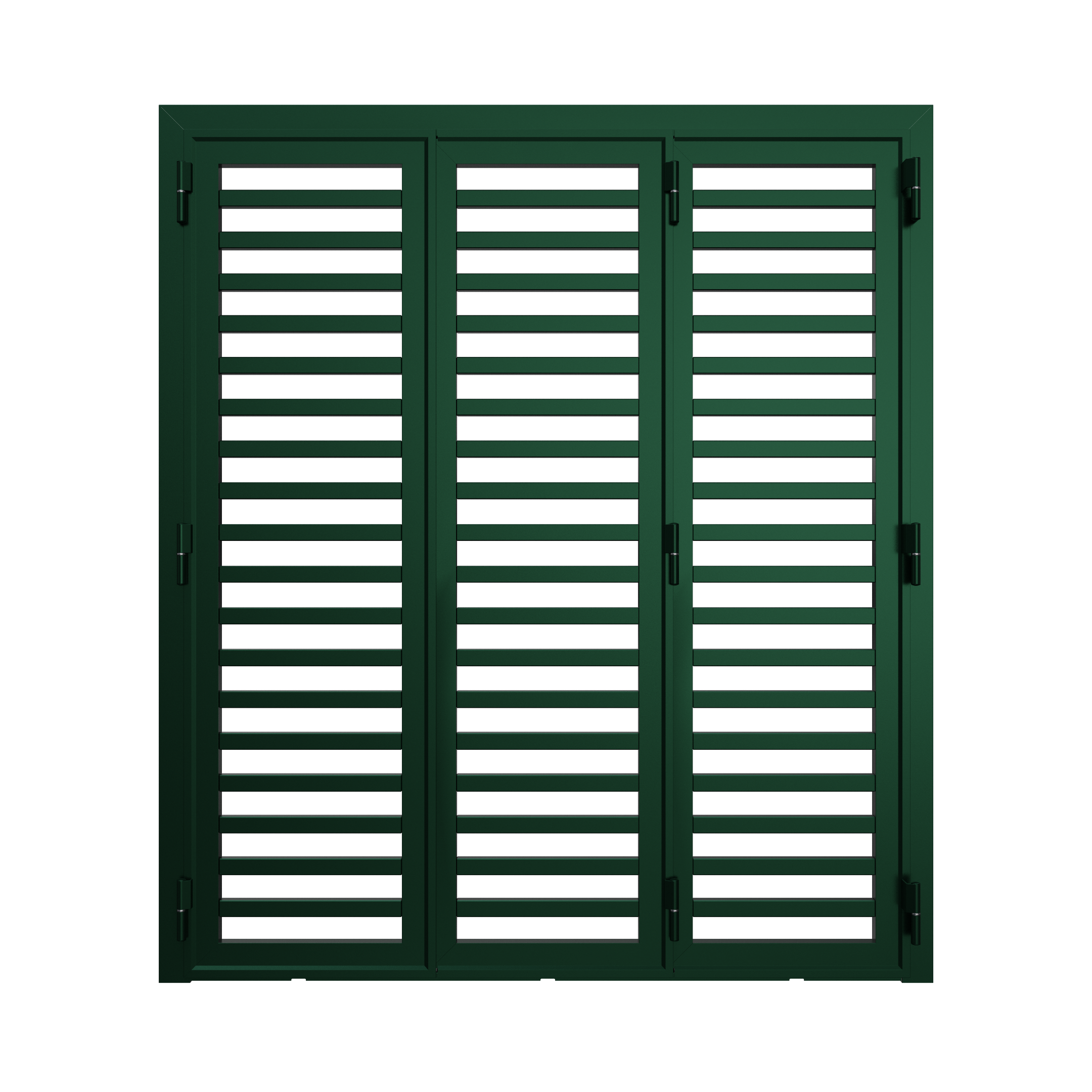 Puerta francesa apertura galvanizada rejilla de 3 puertas mod. bañera. 01 medidas 180x220 color verde apertura izquierda