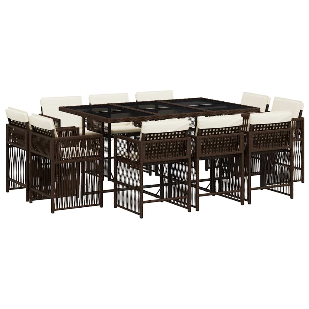 Salon bas de jardin en Rattan synthétique Marron 10 personnes - 2