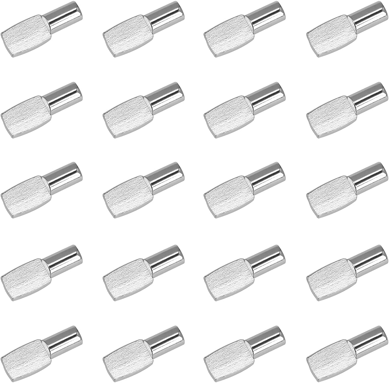 20 wsporników półkowych, podpórek półkowych, niklowanych metalowych wsporników, odpowiednich do akcesoriów biurowych i szafkowych - 5 mm x 19 mm