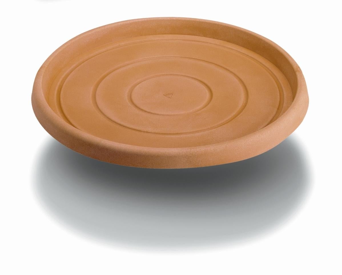 Sottovaso Rotondo In Plastica Riciclata 27 Cm – Bianco, Made In Germany, Resistente Alle Intemperie, Carico 75 Kg
