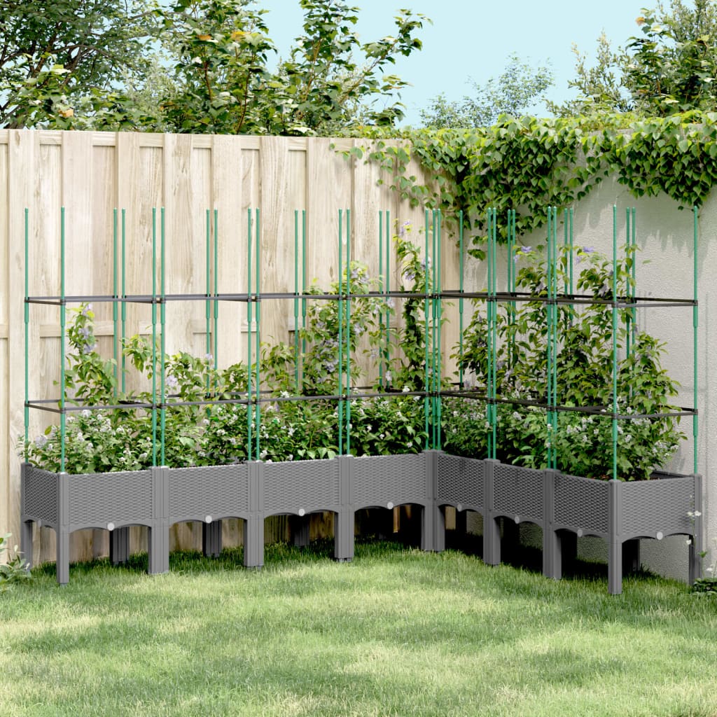 VidaXL Jardinera Con Enrejado Gris WPC 65x33x135 Cm • Precio, image size:1024x1024