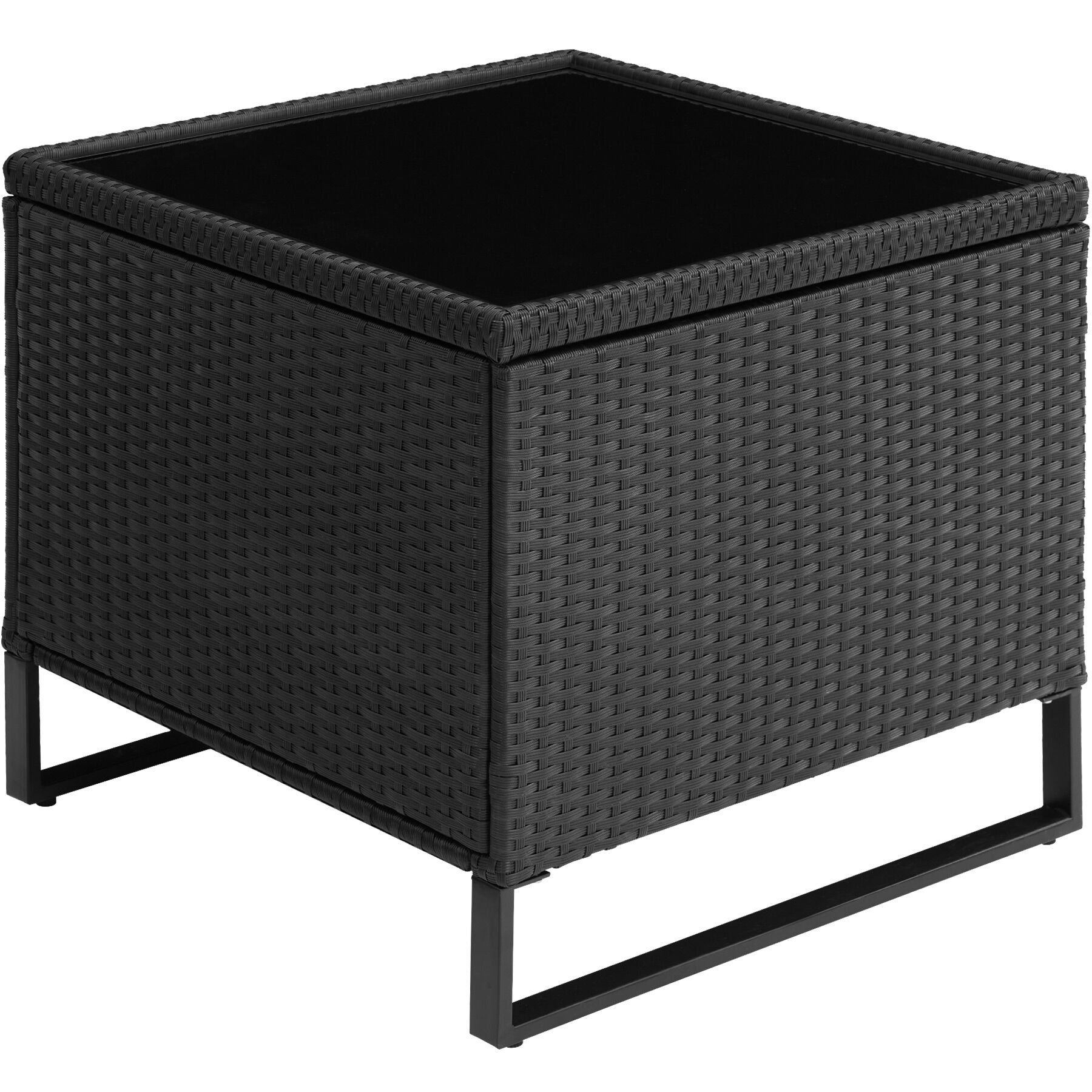 Tectake Salon de jardin en polyrotin Ostuni - noir - 6