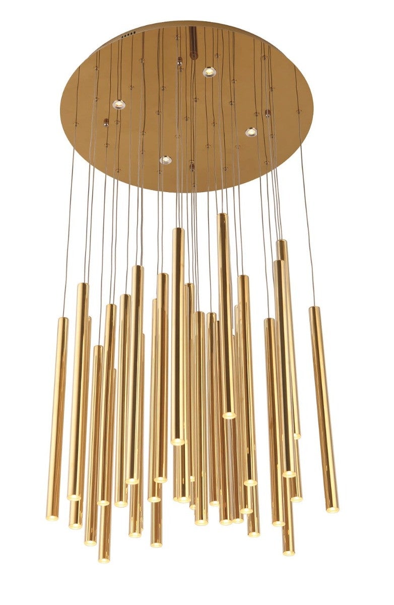 Lampa wisząca ORGANIC LED 33x1W i 4x3W Ciepła biel 2200lm złota wym: 180 x 20 x 20 cm Maxlight