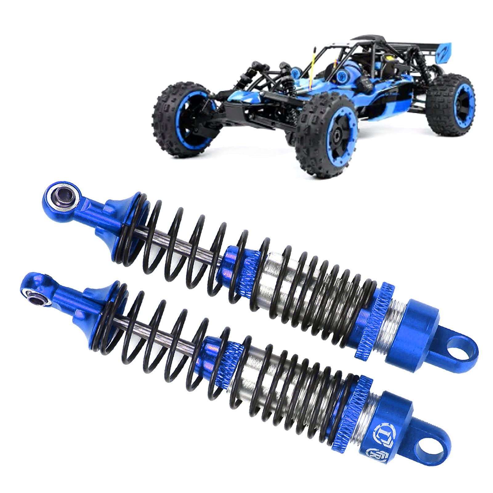 Lot de 2 amortisseurs en métal RC 100 mm pour voiture RC HSP / RGT / Himoto / Redcat 1/10 (bleu foncé) - COMFORTXL - 3