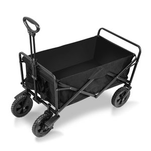 Chariot Pliable Tout Terrain 200kg – Grande Roues Tank, Poignée Télescopique Pour Plage, Camping, Pêche (LY008-BLACK-J)