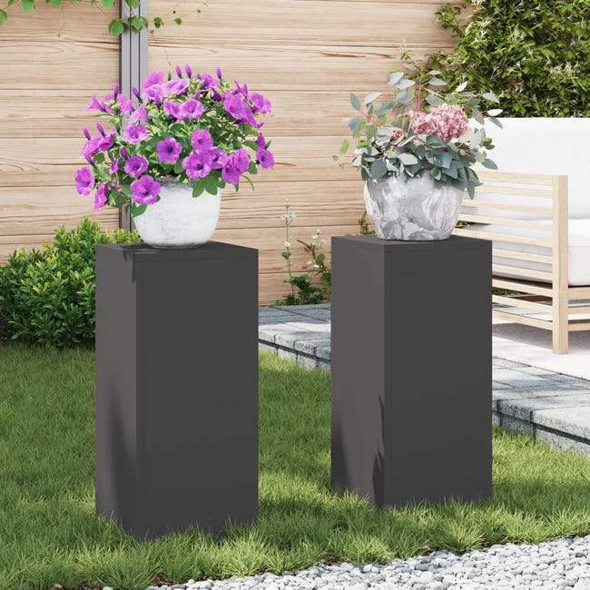 4x Supporti per piante porta fiori sostegno in metallo nero fioriera 4x Supporti per piante porta fiori sostegno in metallo nero fioriera
