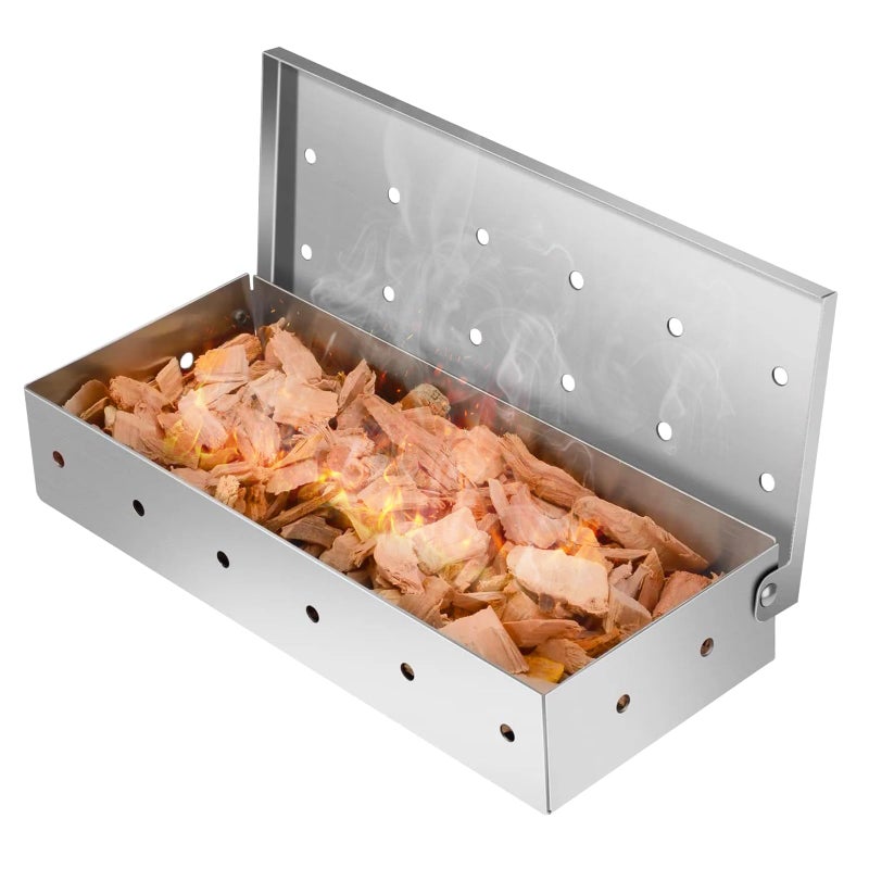 Wędzarnia do grilla - Kompatybilna ze wszystkimi rodzajami grilli - Łatwa do czyszczenia i ponownego użycia, 22,2 x 9,6 x 4,4 cm