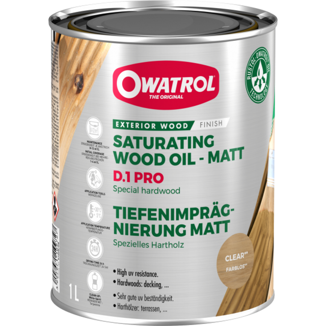 Aceite Saturador D1 Pro Miel Maderas Exóticas 1 Lt