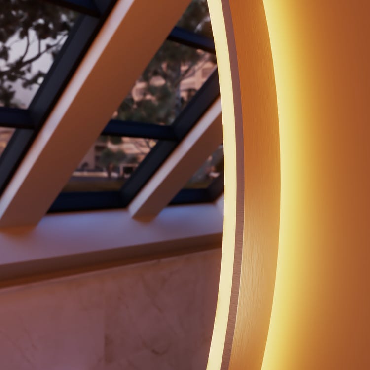 Miroir lumineux rond Diam.80 cm Neo frame, cadre chromé - 4