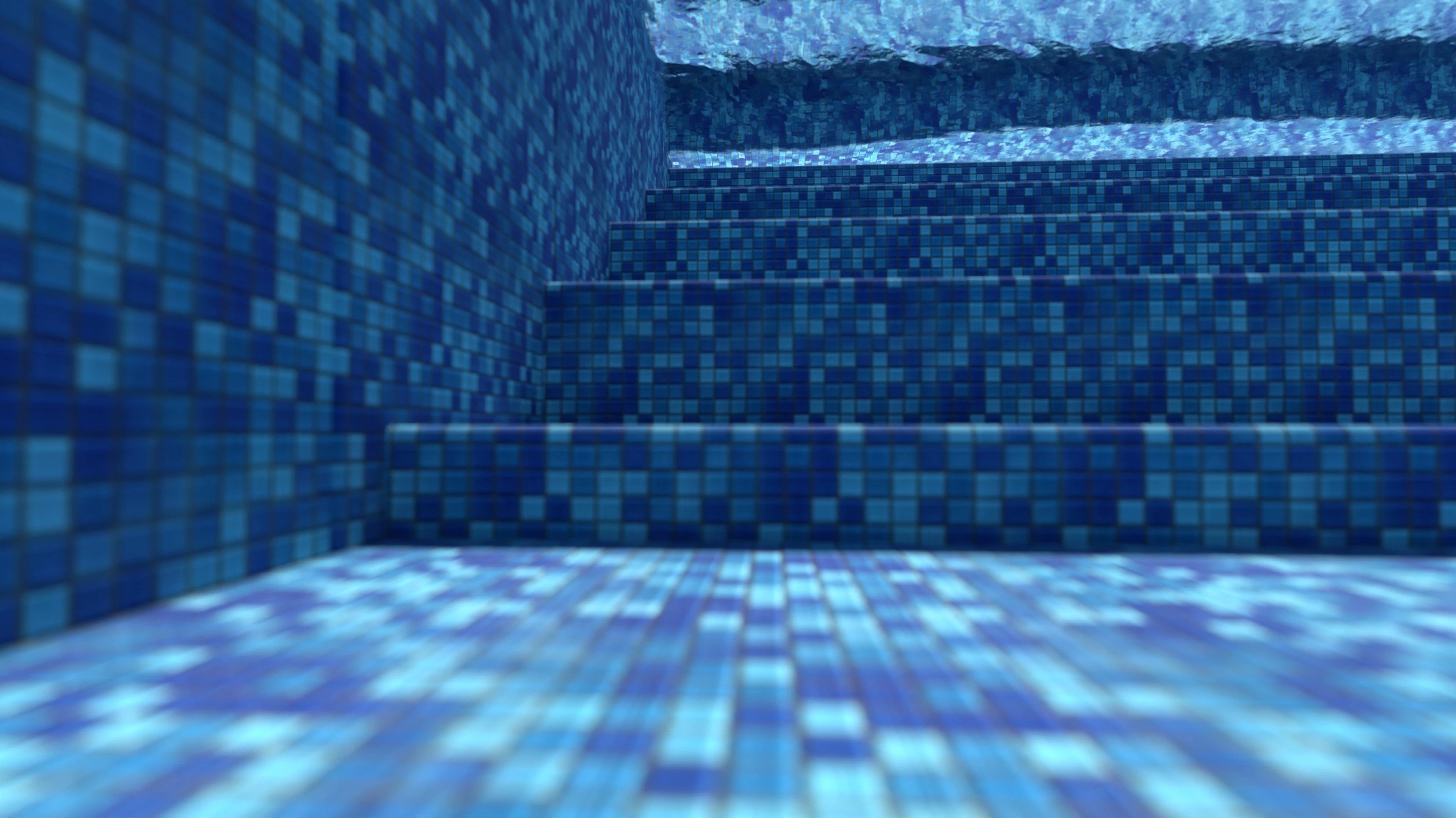 Mozaika basenowa w kolorze niebieskim i jasnoniebieskim na papierze o grubości 4 mm - 1 m2