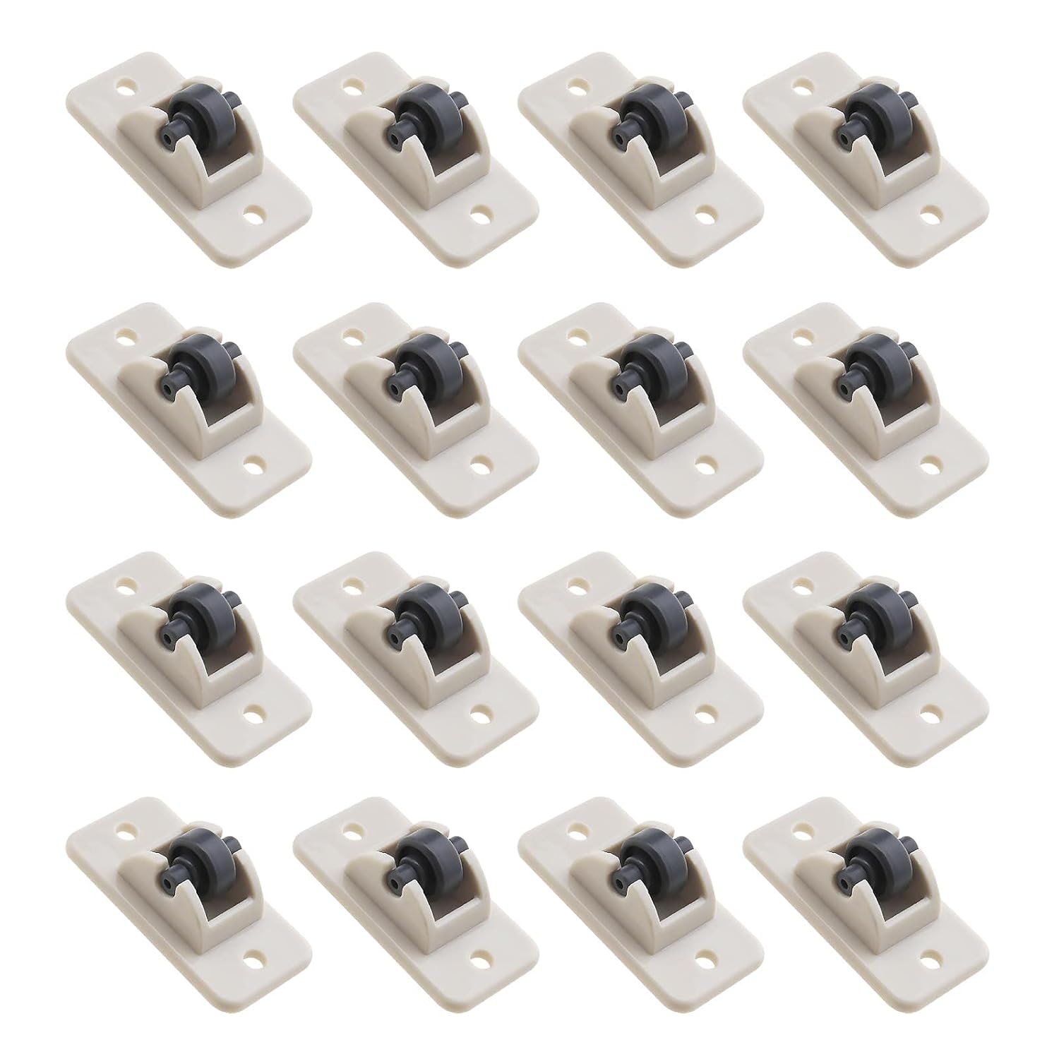 16 sztuk samoprzylepnych kółek plastikowych 4,7x2,4x1,7 cm do szafek, szuflad, pudełek do przechowywania, mebli, kółka w kolorze beżowym