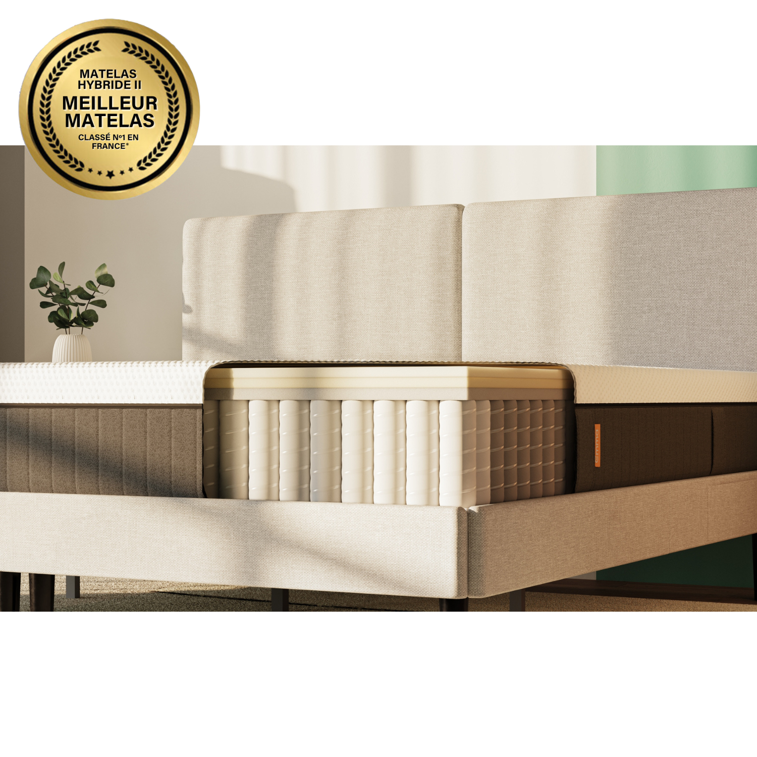 EMMA | Matelas Hybride II Plus 90x200 | Mémoire de Forme + Ressorts | Housse Plus Respirante | MEILLEUR CHOIX Emma | Dos Apaisé - 3