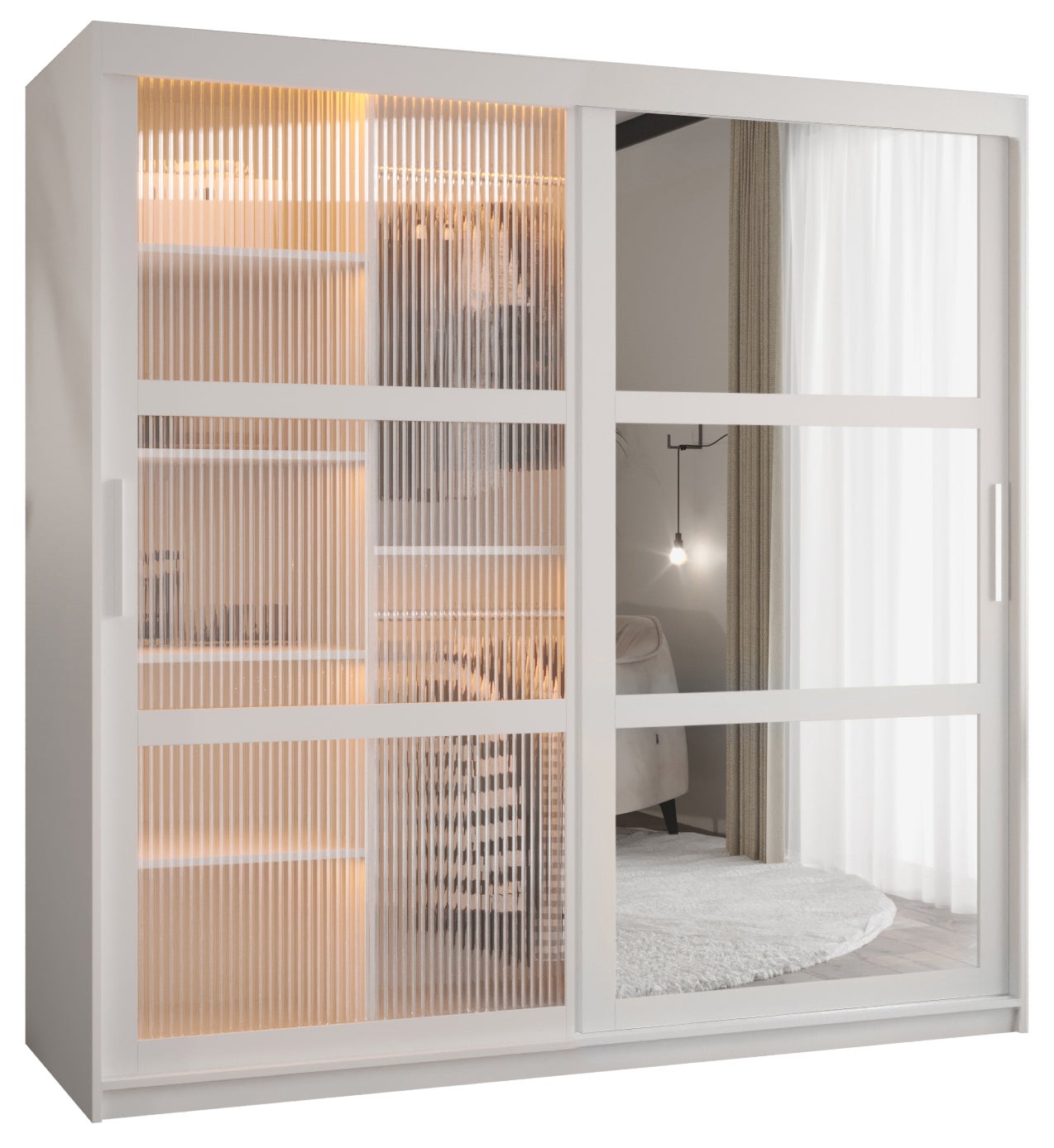 Szafa przesuwna Flutes 2 180 x 62 x 200 biały