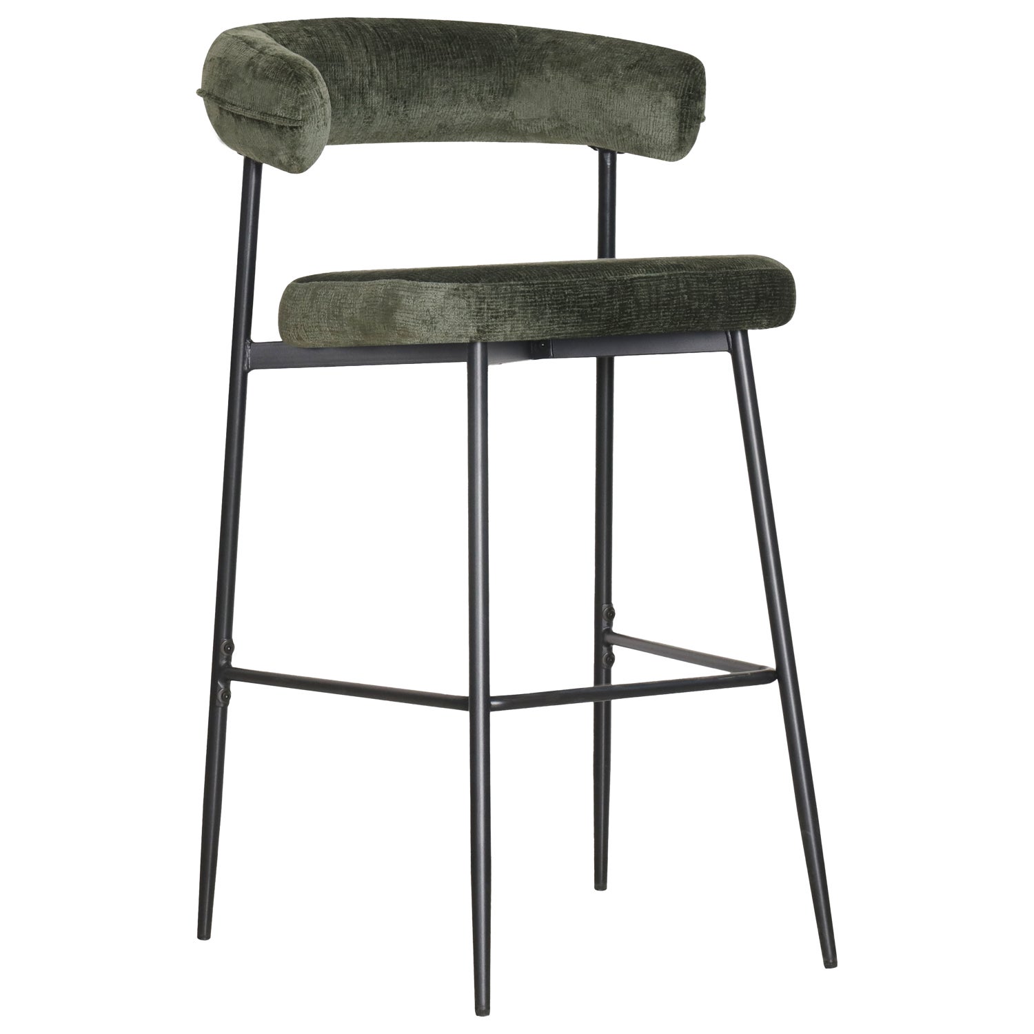 Lot de 2 tabourets de bar vert tissu THÉA - 4