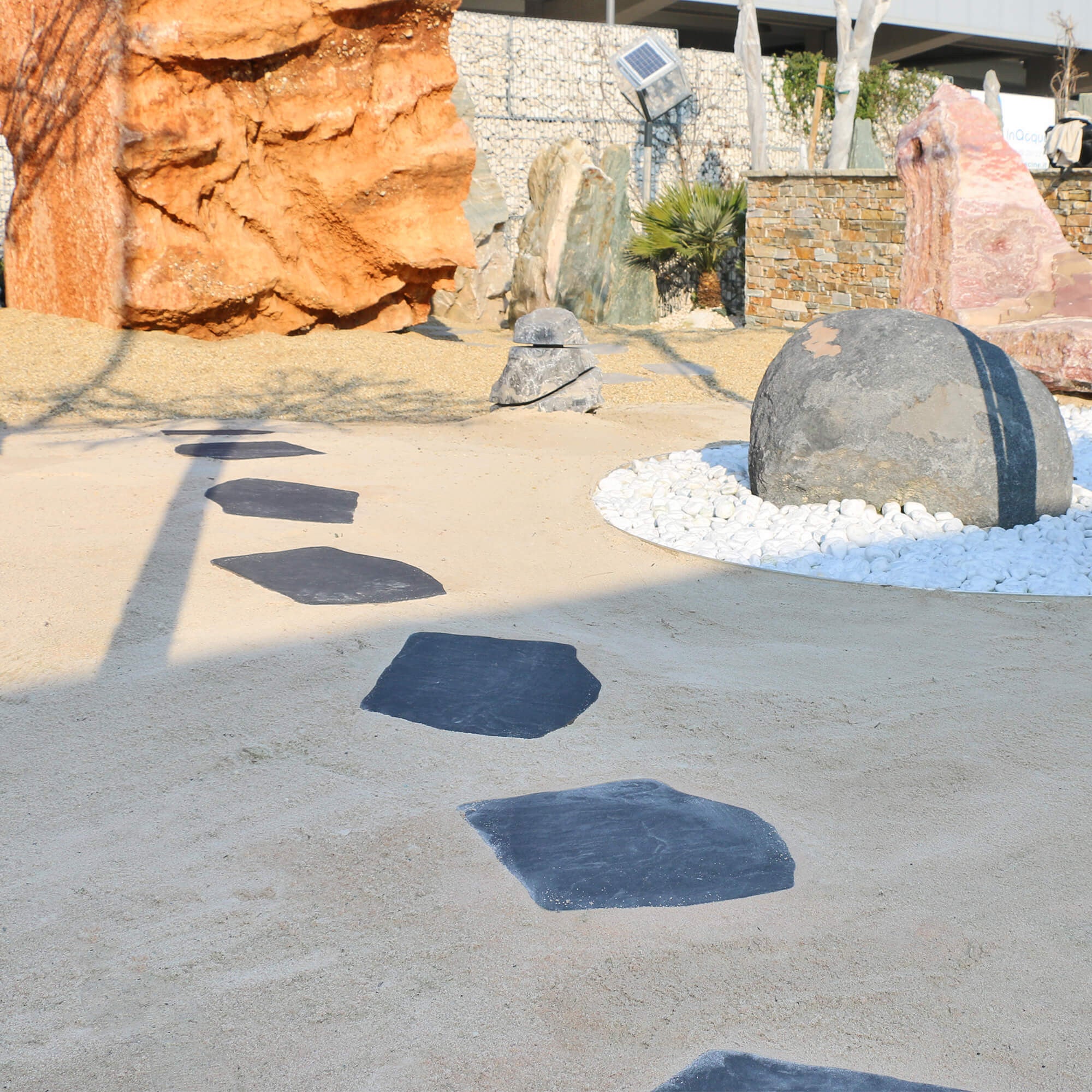 Pas japonais Grès Cérame effet Pierre Noire L.42 x l.36 x Ep.2 cm (Lot de 5) - RO'MA Nature - 6