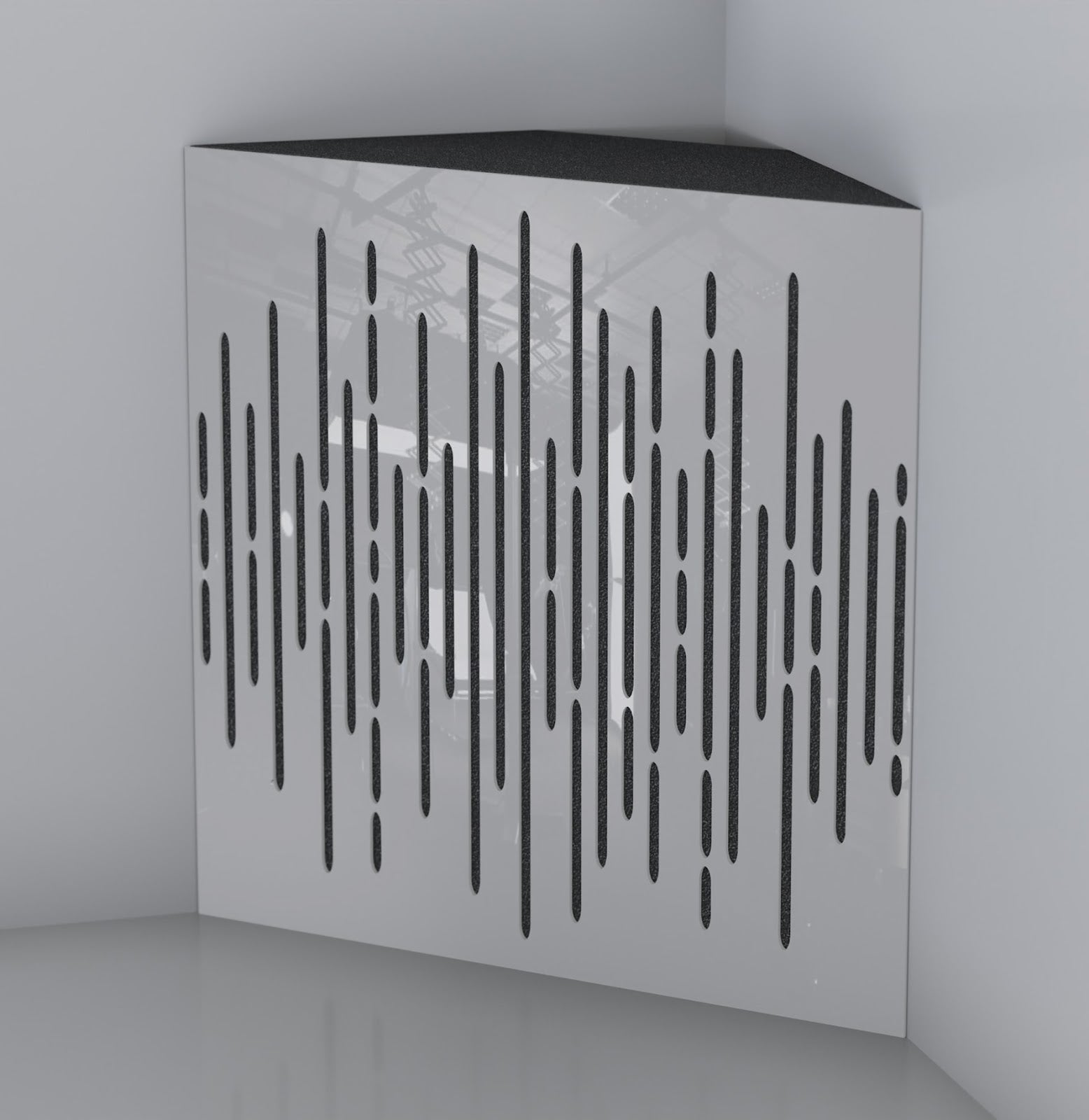 Lot de 2 Pièges à basses WAVE acoustiques insonorisants 50x50x10 cm -Plastique perforé et mousse acoustique -Blanc brilliant - 3