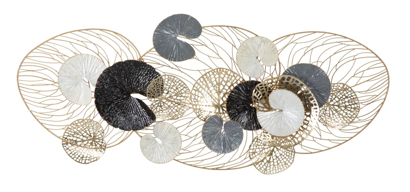 Panel dekoracyjny Mauro-Ferretti nowoczesny panel kwiatowy 3D metalowy wielokolorowy 124,5x55 cm