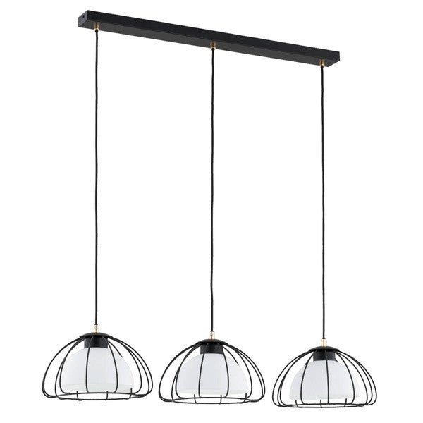 Lampa sufitowa wisząca Nersy czarno-złota 3xE27x15W wym: 90 x 26 x 80 cm metal Alfa