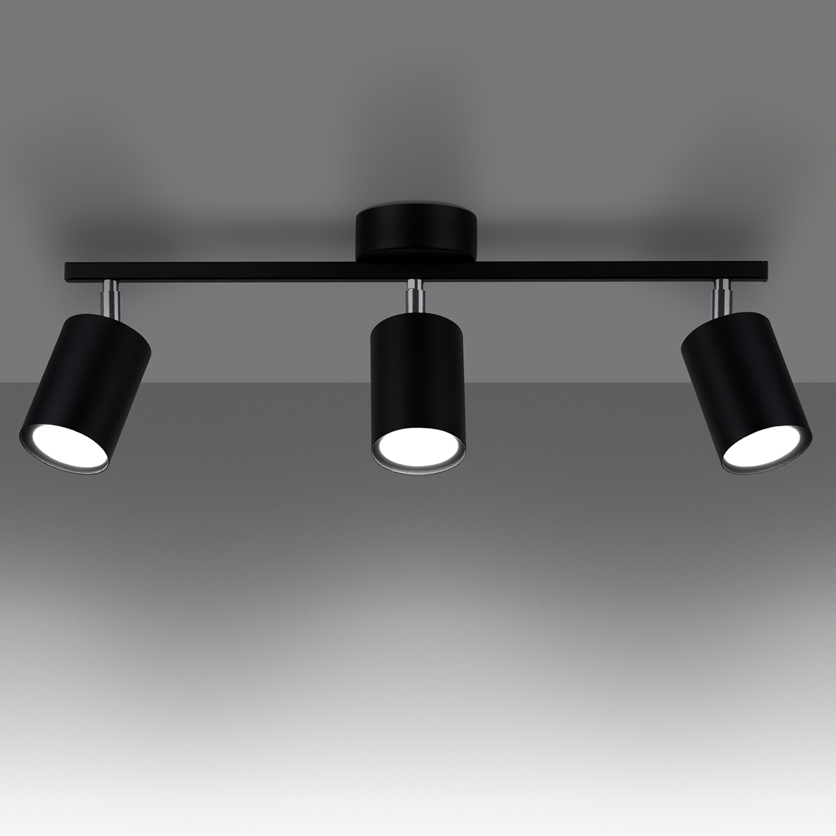 Plafon TORIM 3 czarny LED 3000K - 46x8x20cm Sollux