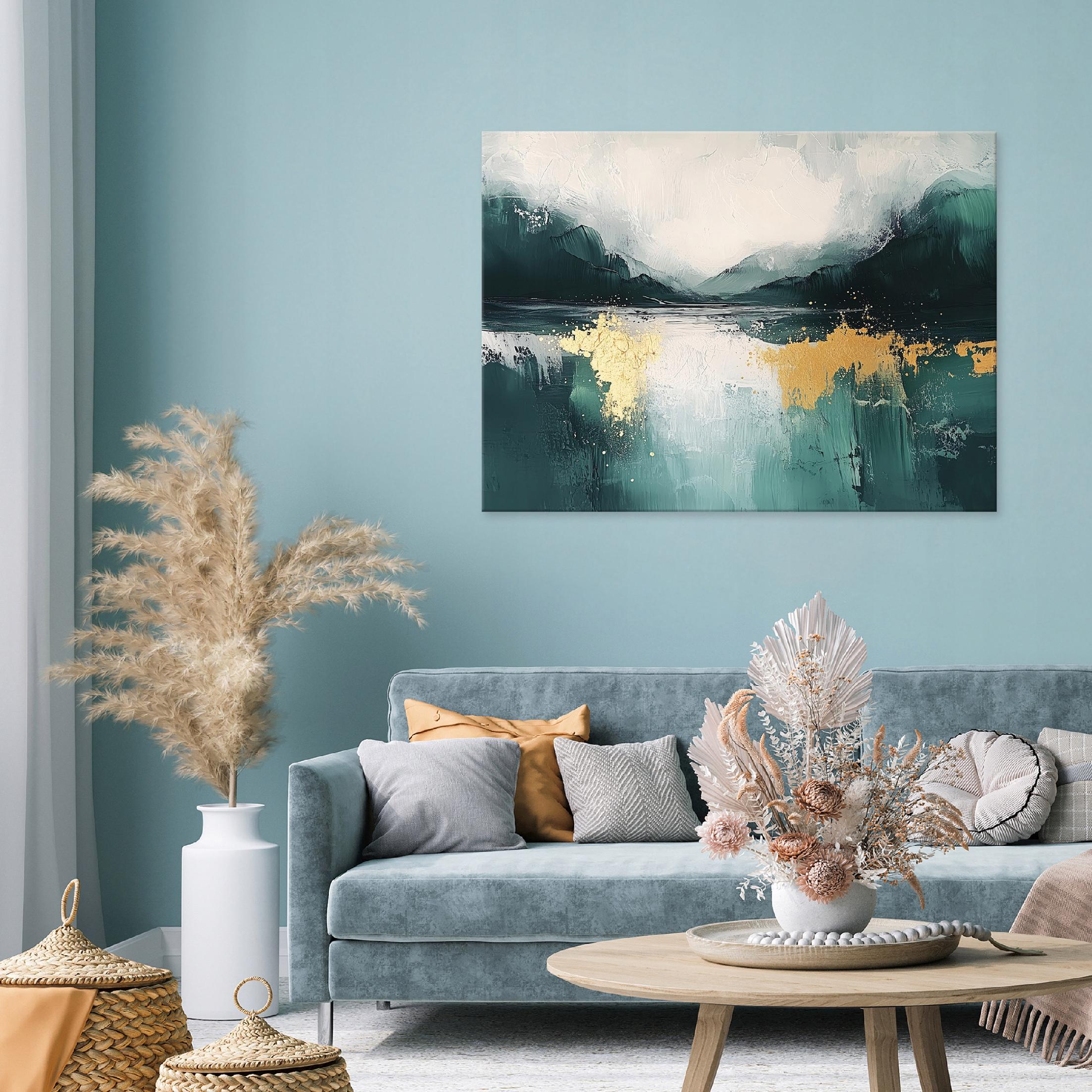 Tableaux, Posters Et Arts Décoratifs Lot De 3 Tableaux Abstraits Toile Bleu Noir Or – Decoration Murale Moderne 30x40 Cm Sans Cadre Pour Salon & Chambre