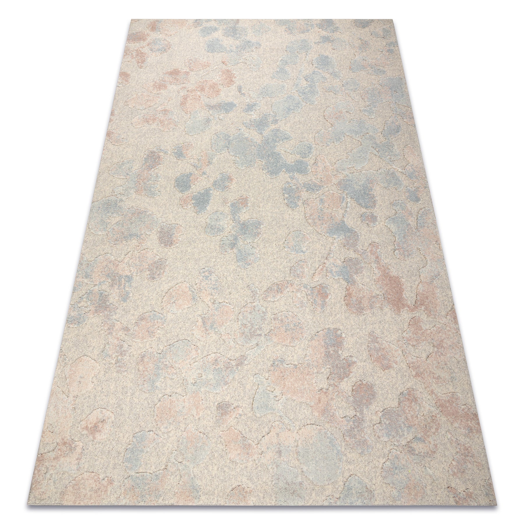 Dywan FLUX 461.60.AE990 wełniany OSTA - Abstrakcja, strukturalny, loftowy krem / niebieski 60x120 cm