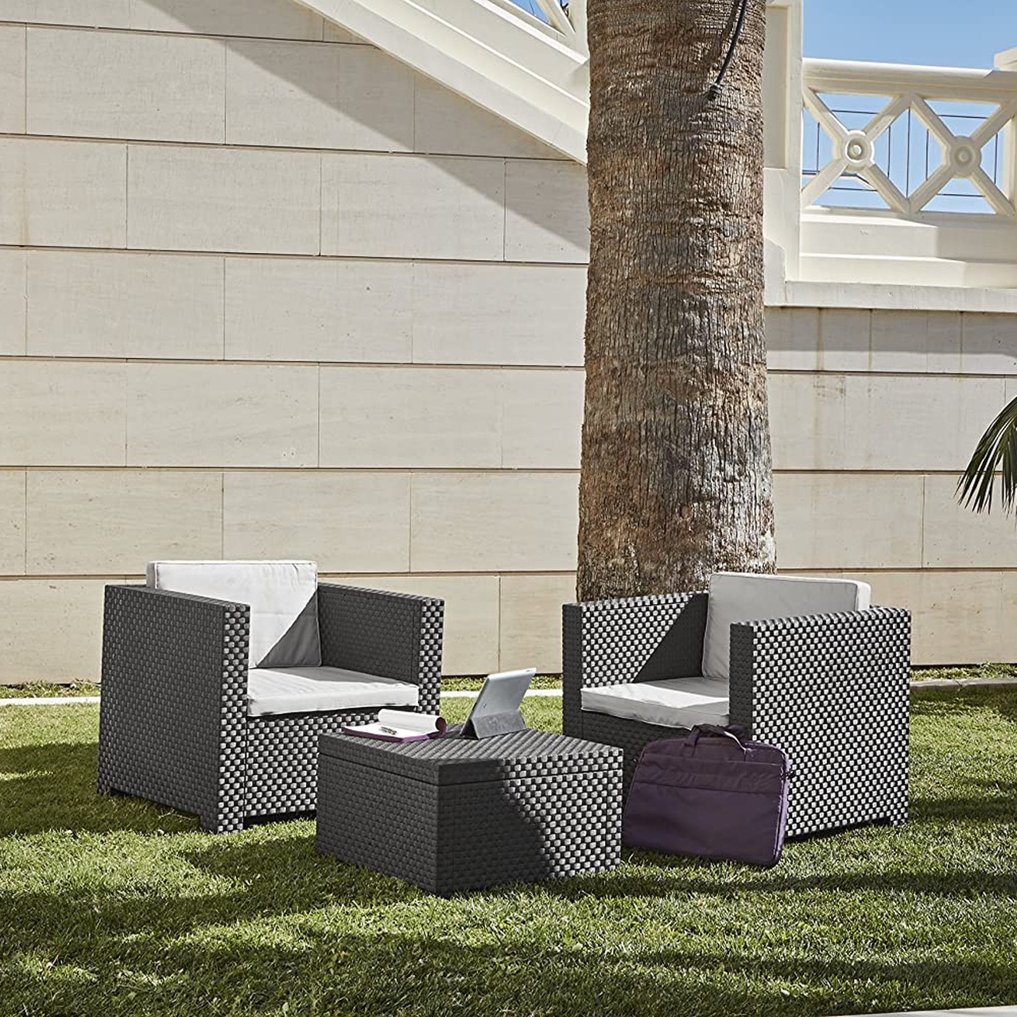 Conjunto jardim/terraço de 2 cadeirões+1 mesa. diva tete grafit sp berner - 9
