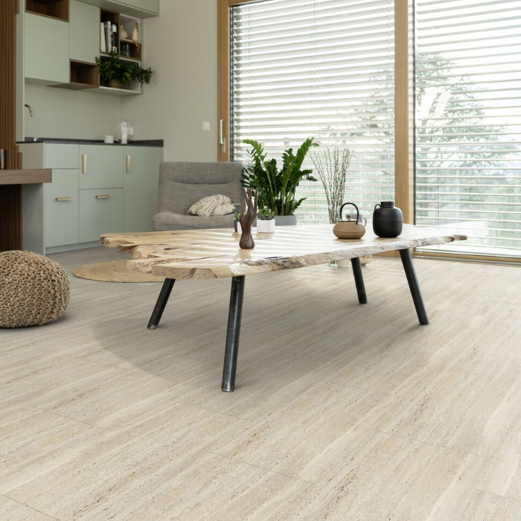Dalle de sol PVC adhésive effet pierre travertin GERFLOR Senso Auto-adhesif - 6