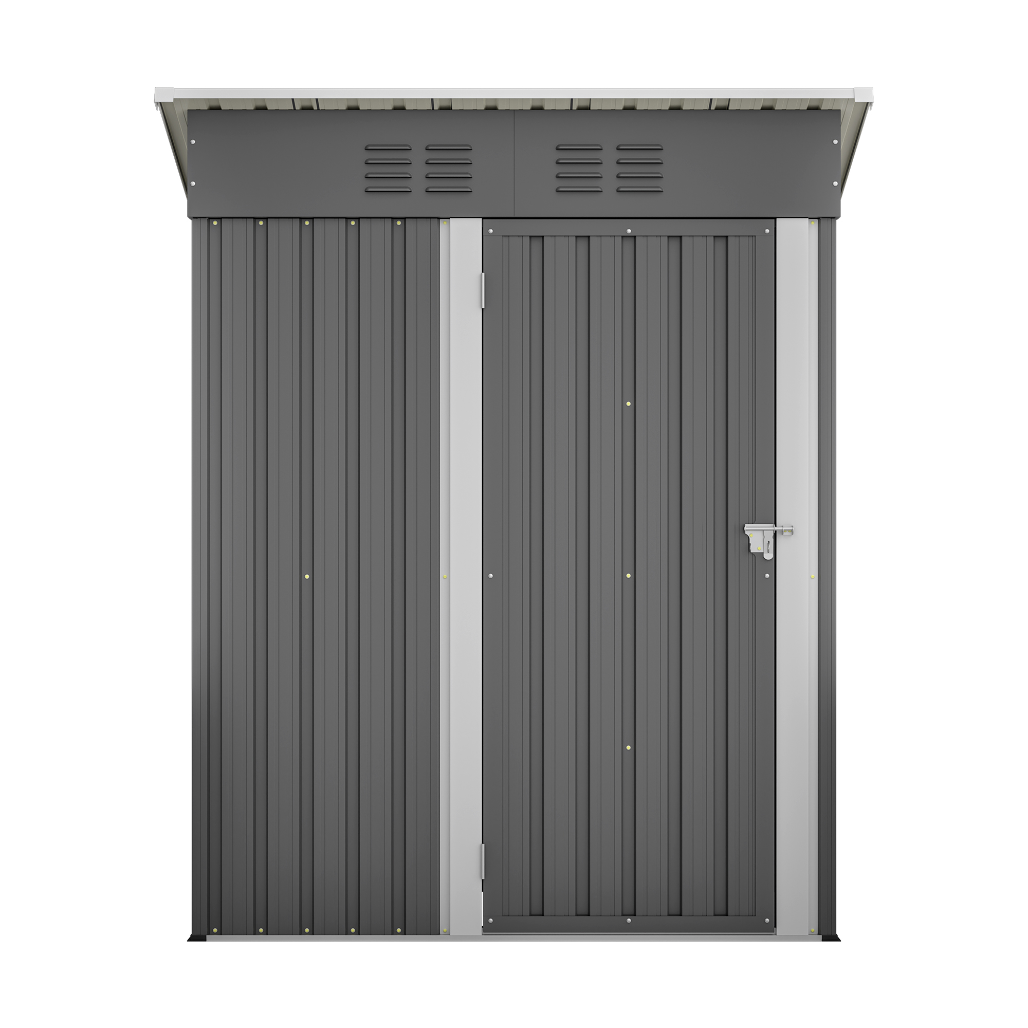 Cabane de jardin, remise à outils à une porte verrouillable, sans fenêtre, espace de stockage 1,27 m², 152×84×182 cm, gris foncé - 7