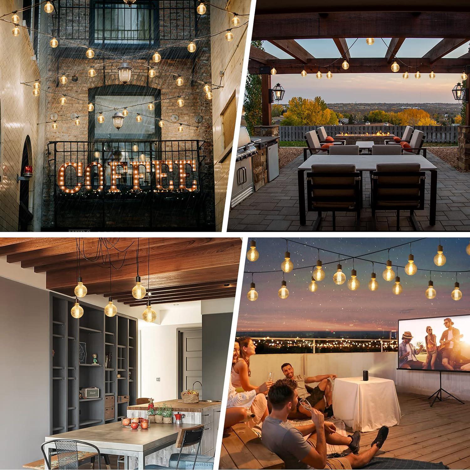 Ampoules Globe Edison, lot de 8 ampoules Edison vintage 60 W, ampoules Edison à filament spiralé, culot E26 - Lumière chaude teintée ambrée - 120 V à - 7