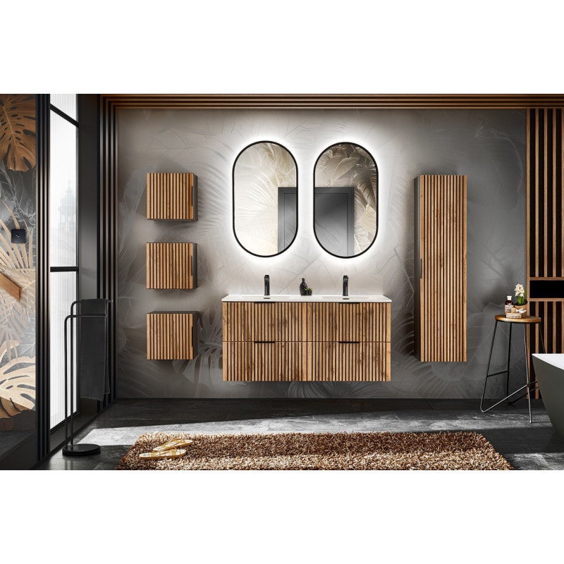 Meuble sous-vasque 60cm Gaia Bois et Noir - 3