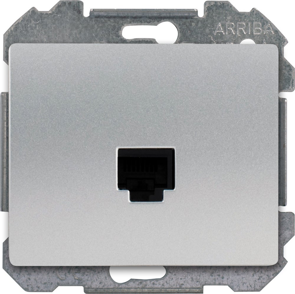 Prise informatique RJ45 Siemens, gamme Delta Iris, finition alu, 48 ...
