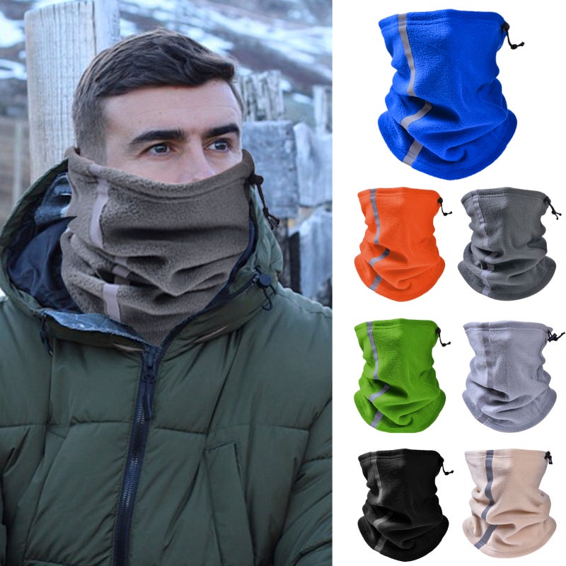 Gaiter de cou polaire ajustable, Couvre-visage réfléchi pour la sécurité, Bonnet chaud hiver, Écharpe outdoor sport pour hommes et femmes, Ski, Vélo - 6