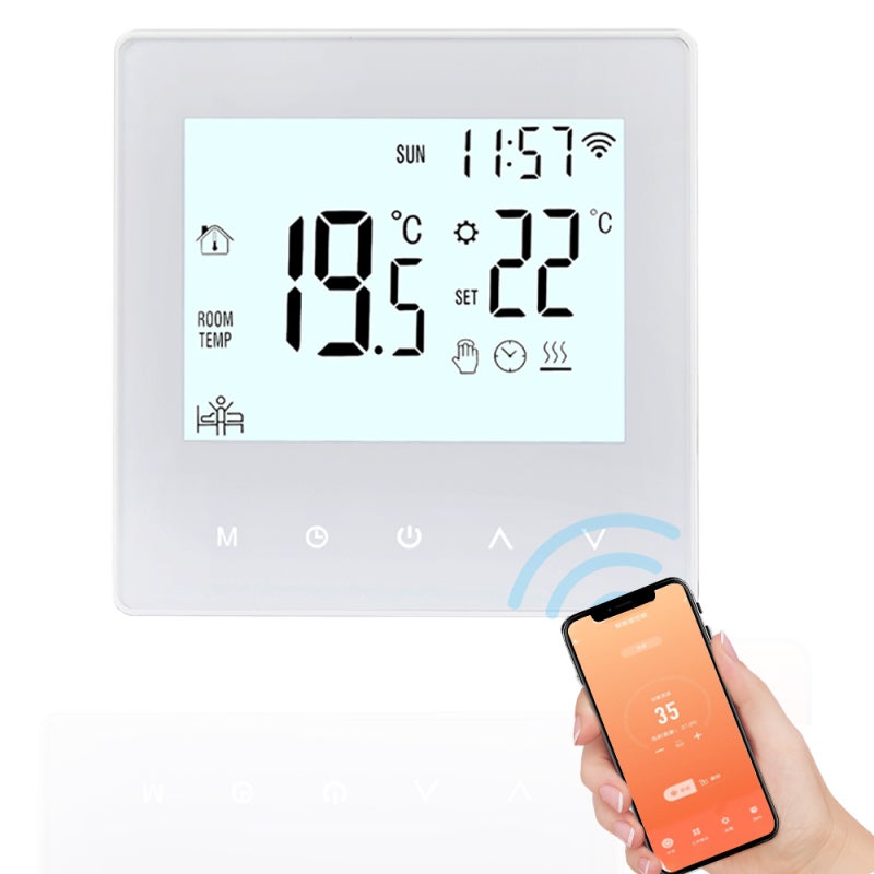 Sunydog 3A Termostato Intelligente Display LCD programmabile Digitale Touchscreen Regolatore di Temperatura per Riscaldamento a Pavimento Termostato da Parete Digitale per Il Riscaldamento