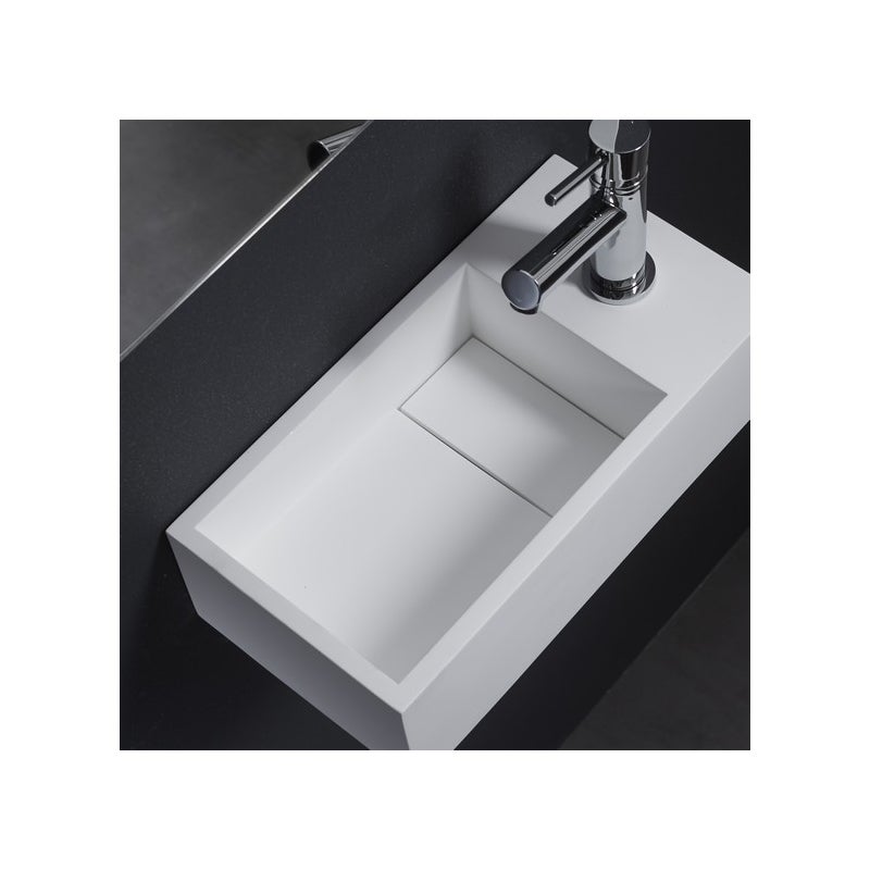 Lave-mains gain de place en solid surface Sacramento 35x18 cm - 3