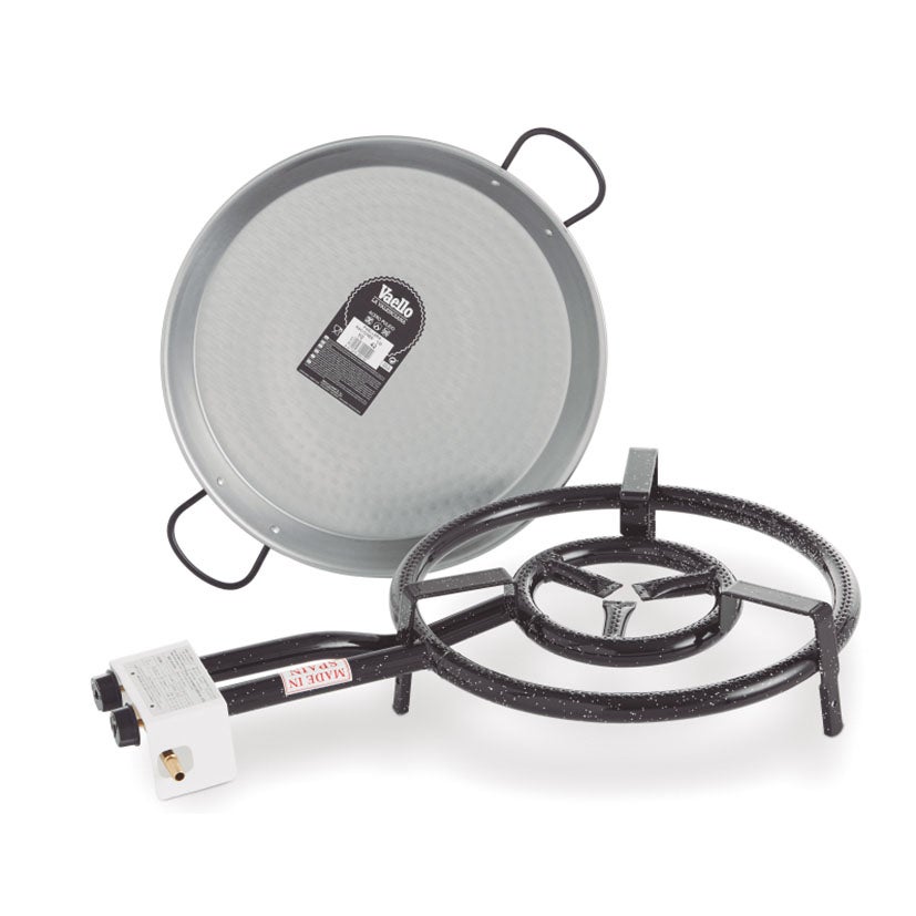 Vaello Paellero Gas Butano 2 Fuegos + Paellera 42Cm La Valenciana , Leroy Merlin