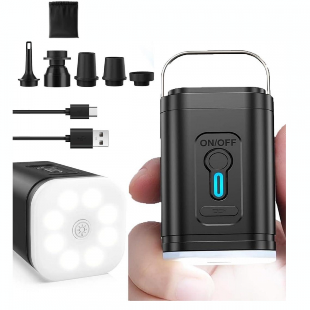 Pompa Elettrica USB Per Gonfiabili - 3 Ugelli Rimovibili, Ricaricabile, Per Materassi, Piscine E Giocattoli - Foto 3