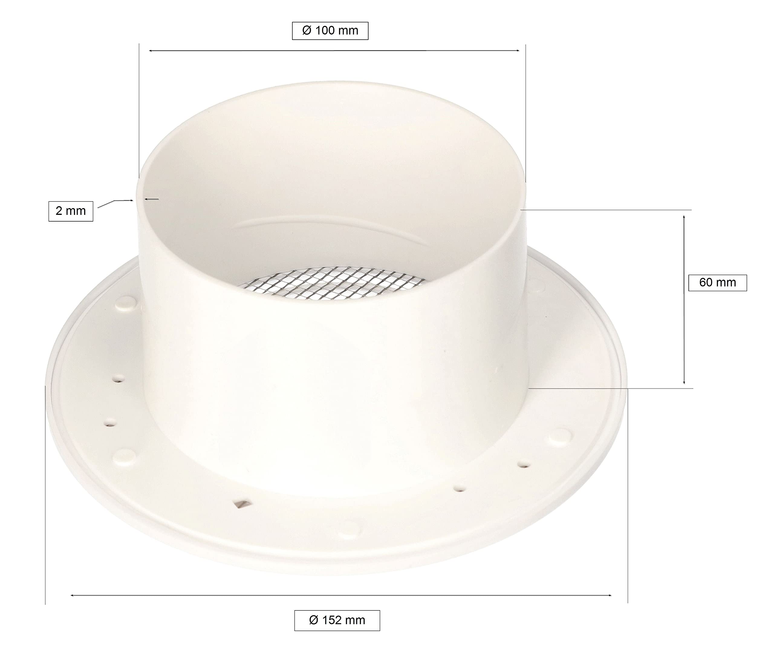 Bocchetta Aria Rotonda Oniissy - Griglia Soffitto ABS Rimovibile 75mm