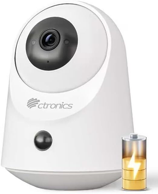 Ctronics Kamera Monitoringu WiFi 2K PTZ, Bateria i Panel Słoneczny, Detekcja PIR, Kolorowy Tryb Nocny, Dwukierunkowe Audio, Zestaw 2 szt.