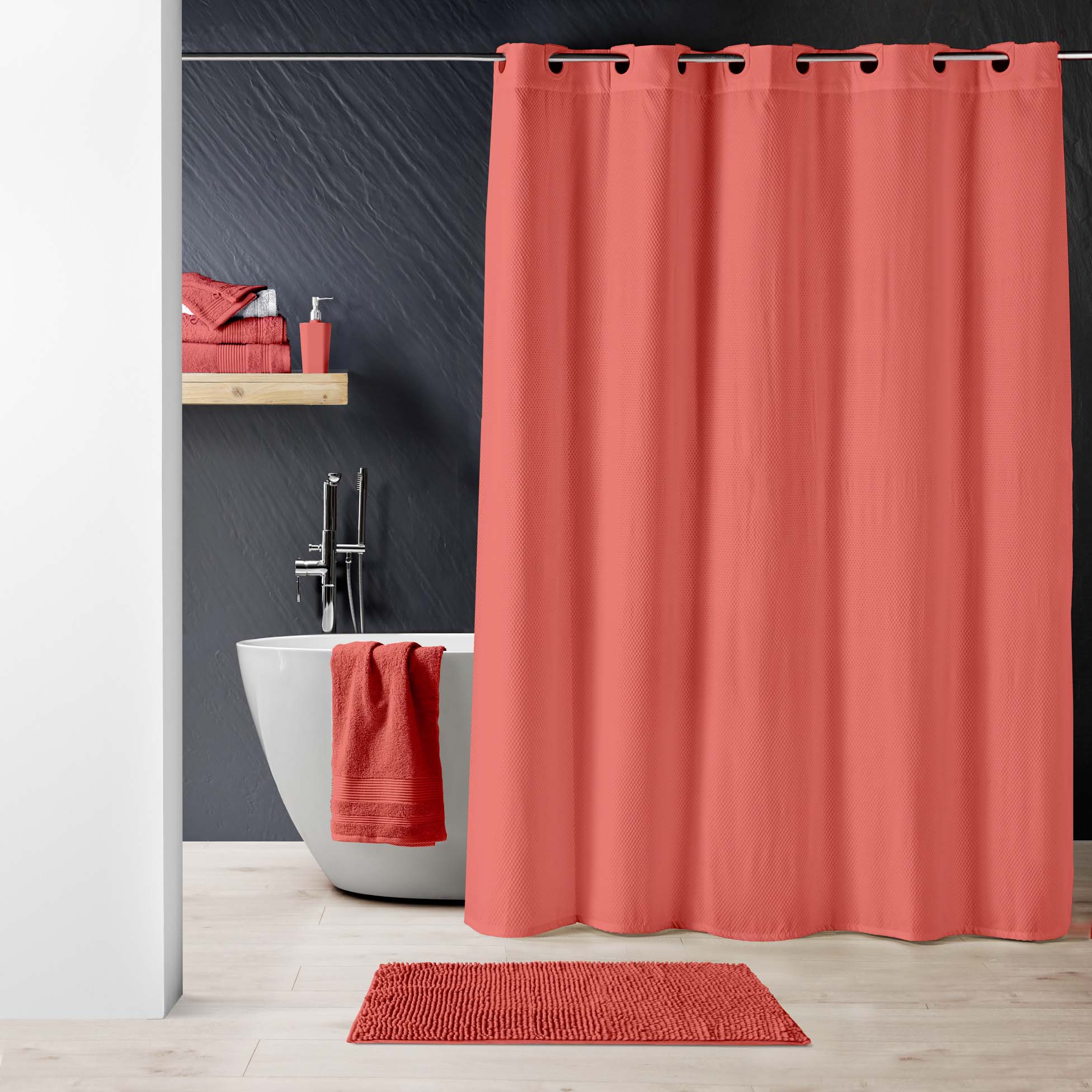 DOUCEUR D'INTÉRIEUR Rideau De Douche Tikal Multicolore 180x200 Cm – Polyester Imprimé Avec Crochets