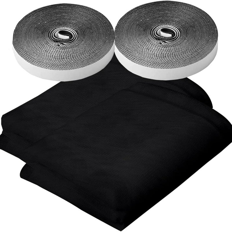 Moskitiera okienna (czarna), 2 sztuki, 150 x 200 cm, regulowana, samoprzylepna, moskitiera okienna, moskitiera, samoprzylepna, zdejmowana.