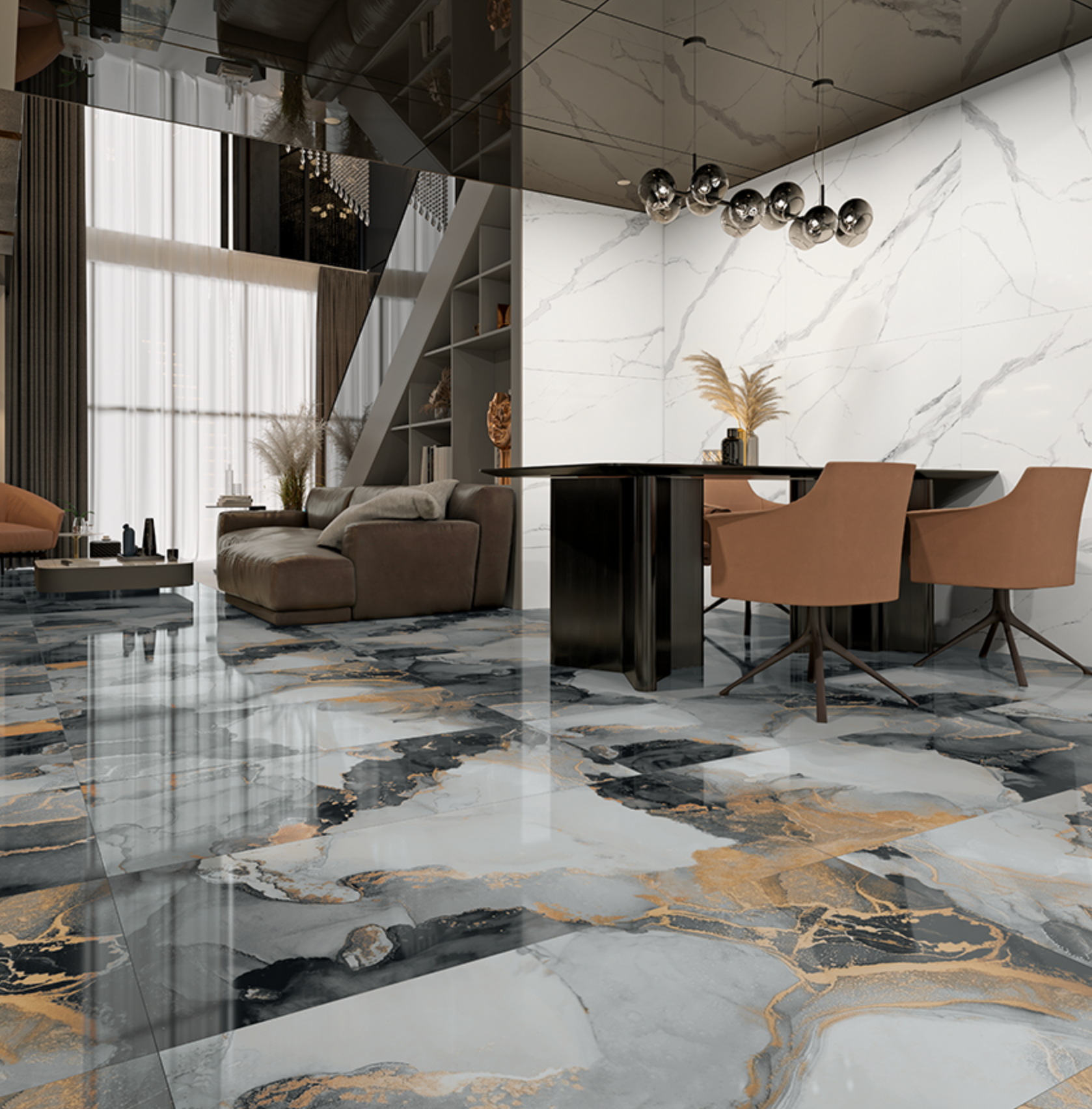 Carrelage sol / mur effet marbre JOYA l.60 x L.120 cm Brillant LIMCARO - 4