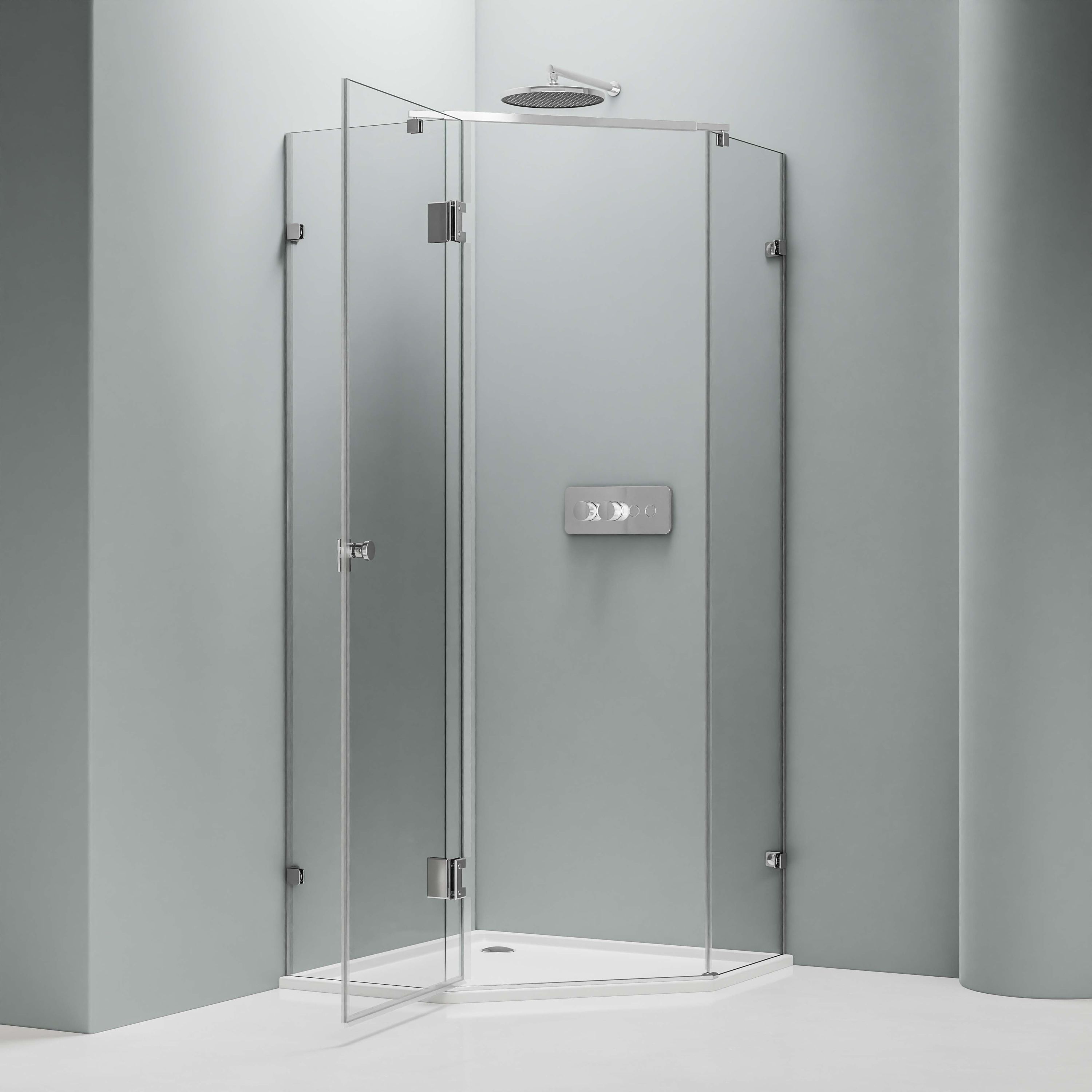 Bernstein Kabina prysznicowa pięciokątna EX415 szkło z powłoką NANO 8mm – 80x80 cm - 2